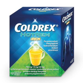 Coldrex HotRem Lemon suukaud. lah. pulb. 750MG+10MG+60MG N10