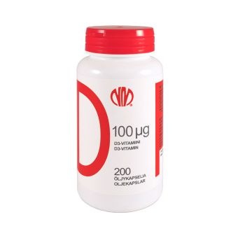 Natura Media D vitamiini õlikapslid 100 mcg, 4000 IU, N200