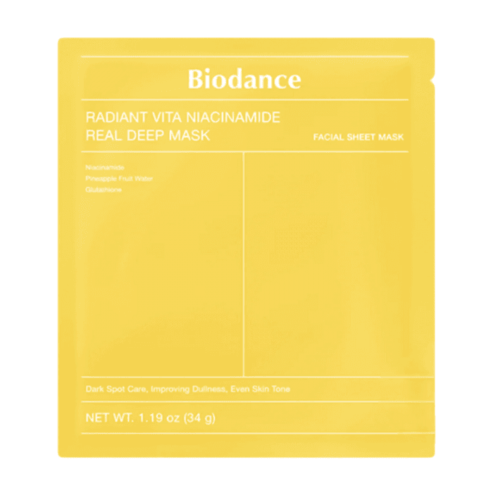 Biodance Radiant Vita Niacinamide Real Deep hüdrogeelmask näole N1