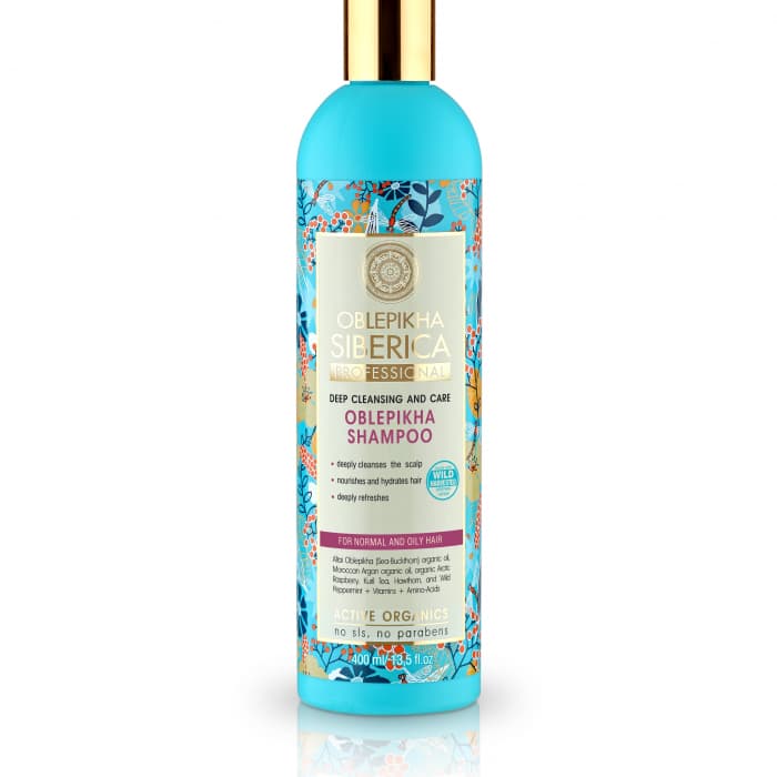 Natura Siberica astelpaju puhastav šampoon normaalsetele ja rasustele juustele 400 ml