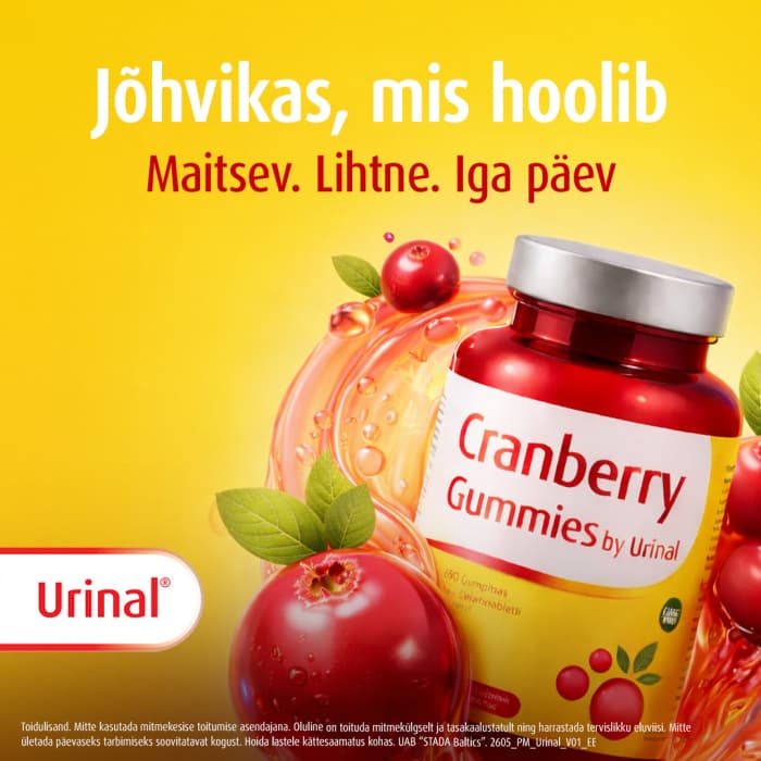 Walmark Urinal Cranberry Gummies jõhvikamaitselised kummikommid N60-1