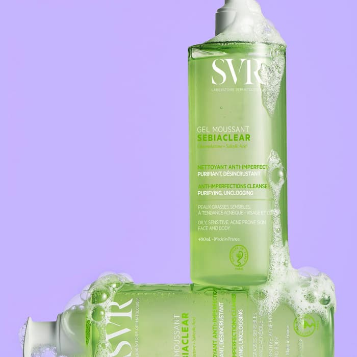 SVR Sebiaclear Gel Moussant seebivaba puhastusgeel rasusele ja probleemsele nahale 400 ml-1