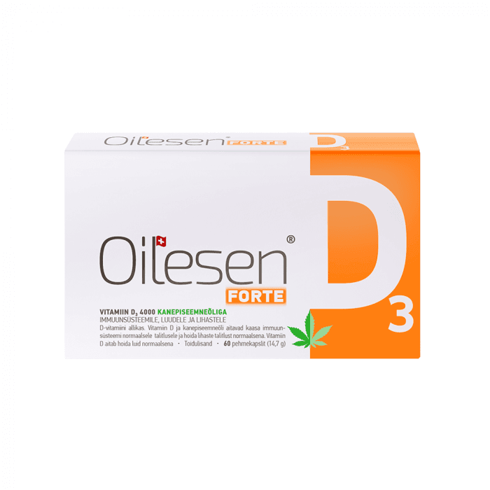 Oilesen Forte D3 4000 kapslid kanepiseemneõliga N60