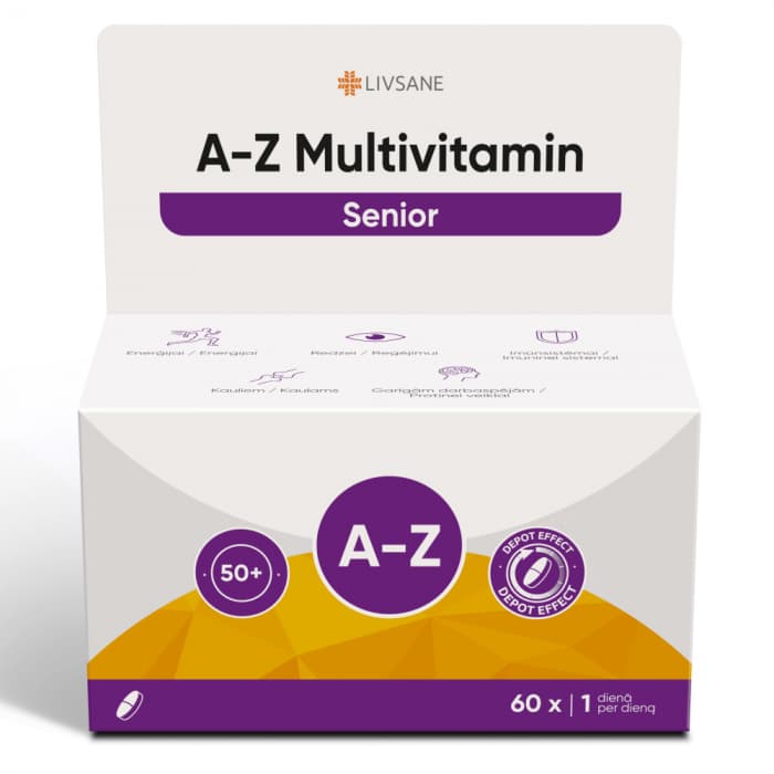 Livsane Мультивитамин A-Z 50+ пролонгированного действия в таблетках N60