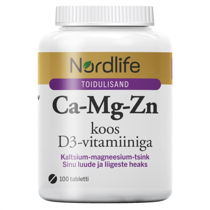 Nordlife Ca-Mg-Zn таблетки с витамином D3 N100