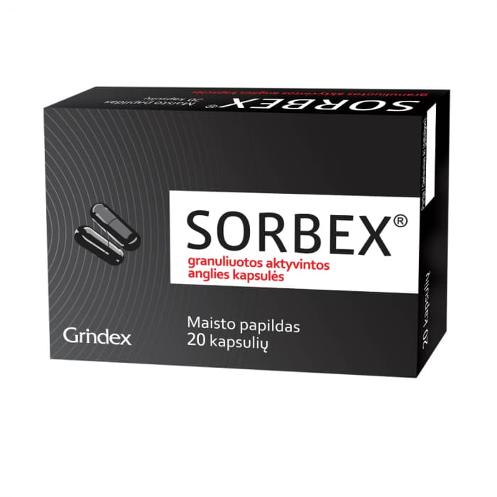 Sorbex granuleeritud süsi 396mg kapslid N20