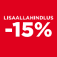 <p>Sooduskoodiga&nbsp;<strong>LISAALE&nbsp;</strong>saad al. 25&euro; ostust&nbsp;<strong>15% lisaallahindlust!</strong></p>

<p>Pakkumine kehtib ainult e-apteegis 20.01-25.01.2026 v.a ravimite ostule. Korraga saab kasutada vaid &uuml;hte sooduskoodi.&nbsp;</p>