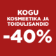 <p>AINULT KAKS P&Auml;EVA!&nbsp;Saad 40% soodustust kogu apteegikosmeetikalt ja toidulisanditelt ostes v&auml;hemalt 35&euro; v&auml;&auml;rtuses ja kasutades sooduskoodi&nbsp;<strong>TULIHOBU.&nbsp;</strong>Kampaania toimub e-apteegis 17.02-18.02.2026.</p>