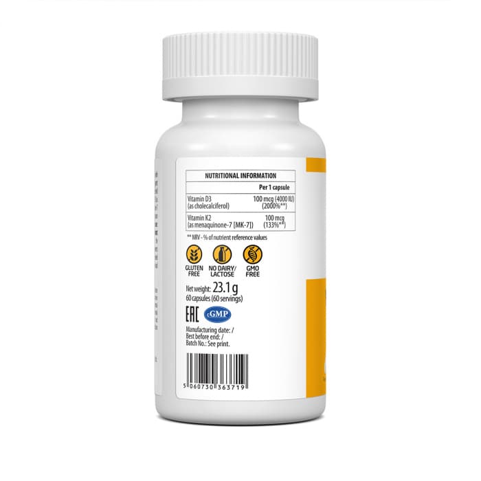 UltraVit Vitamin D3 4000IU + K2 kapslid N60-2