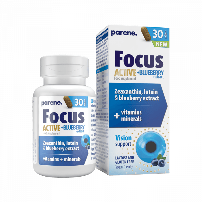 Parene Focus Active+ Blueberry extract tbl silmadele N30