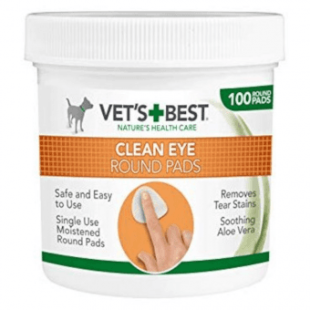 Vets Best салфетки для чистки глаз для кошек и собак (на палец) N100