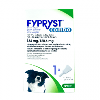 FYPRYST COMBO ТОЧЕЧНОЕ СРЕДСТВО ОТ ПАРАЗИТОВ ДЛЯ СОБАК 134MG+120.6MG 1.34