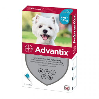 ADVANTIX ТОЧЕЧНОЕ СРЕДСТВО ОТ ПАРАЗИТОВ ДЛЯ СОБАК 500MG+100MG/ML (KI,PU) 4-10KG N1
