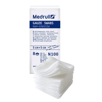 Medrull Gauze Swabs marlitampoonid mittesteriilsed 8-kihilised 5cmx5cm N100