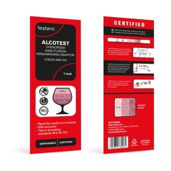 Testera Alcotest Disposable Breathalyzer ühekordne alkotest N1