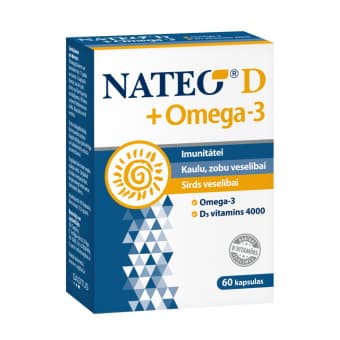 Nateo Витамин D3 + Омега-3 в капсулах 4000IU N60