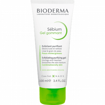 Bioderma Sébium Gel Gommant скраб для лица для жирной, комбинированной, склонной к акне кожи 100 мл