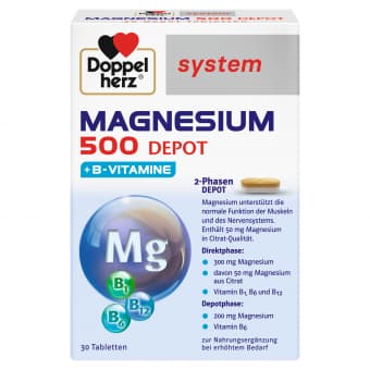 Doppelherz System магний 500 Depot+B витамины в таблетках N30