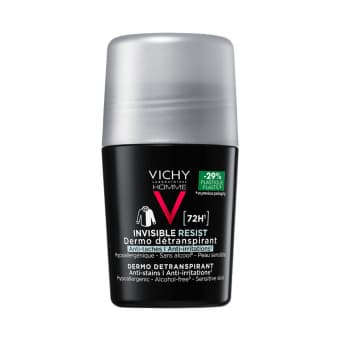 Vichy Homme Roll-on 72h Invisible Resist невидимый дезодорант, не оставляющий следов на одежде 50 мл