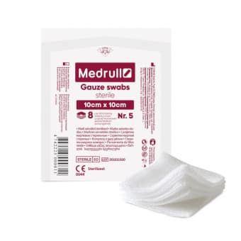 Medrull Gauze Swabs marlitampoonid steriilsed 8-kihilised 10cmx10cm N5