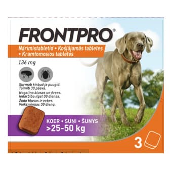 FRONTPRO NÄRIMISTABLETT 136MG N3 (25-50KG)