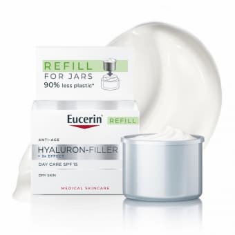 Eucerin Hyaluron-Filler + 3x Effect päevakreem SPF 15 kuivale nahale, täitepakend 50 ml