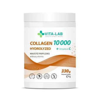VITA-LAB Hüdrolüüsitud kollageen 10000 + Vitamiin C pulber 330 g