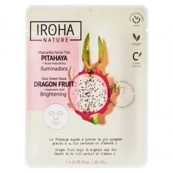 Iroha Nature sära andev kangasmask draakonvilja ja hüaluroonhappega 20 ml
