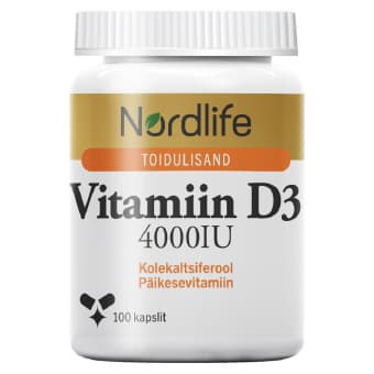 Nordlife Vitamiin D3 kapslid 4000IU N100