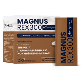 Biofarmacija Magnus Rex 300 + Ashwagandha 300 pulber närvisüsteemile N26