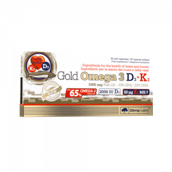 OlimpLabs Gold Omega-3 + D3 + K2 kapslid N30