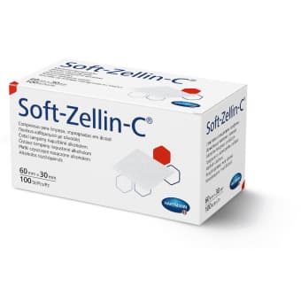 Hartmann Soft-Zellin C tampoonid 6x3cm naha puhastamiseks alkoholiga N100
