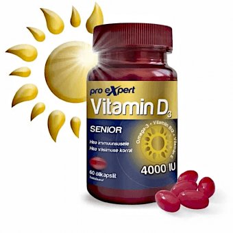 Pro Expert Vitamiin D3 Senior 4000IU õlikapslid N60