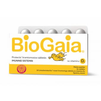 Biogaia Protectis närimistabletid piimhappebakterite ja D-vitamiiniga N10