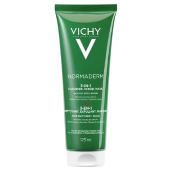 Vichy Normaderm 3in1 näopuhastaja, -koorija, -mask rasusele nahale 125 ml