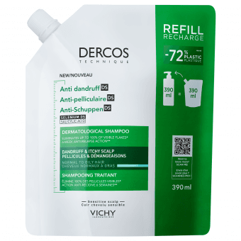 Vichy Dercos DS kõõmavastane šampoon rasusele peanahale täitepakend 390 ml