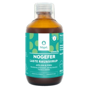 Nõgel Nogefer laste rauasiirup lastele apelsini ja pirniga 25mg/10ml 250 ml