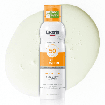 Eucerin Sun Oil Control Dry Touch päikesekaitseaerosool SPF50, värvitu 200 ml