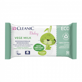 Cleanic Baby Vege Milk Eco niisked salvrätikud lastele N50