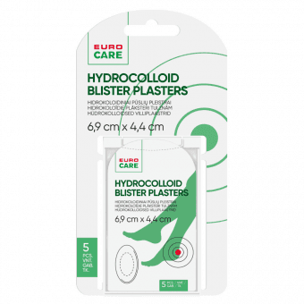 Eurocare hüdrokolloidne villiplaaster 6,9x4,4cm N5