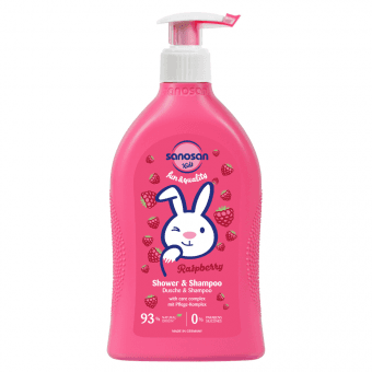 Sanosan Raspberry keha ja juuste pesuvahend lastele 400 ml