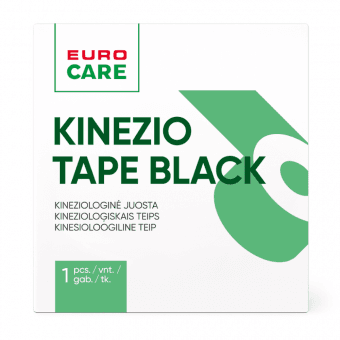 Eurocare kinesioloogiline teip must 5cmx5m N1