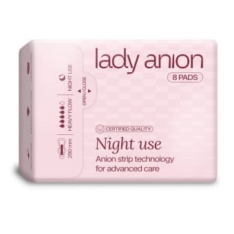 Lady Anion ночные прокладки с анионовыми полосками