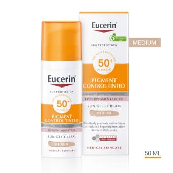 Eucerin SPF50+ тонирующий солнцезащитный крем для лица против пигментации 50 мл