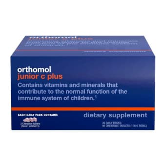Orthomol Junior C Plus närimistabletid mandariini ja metsamarja maitsega N30