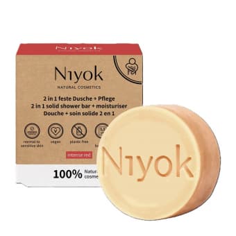 NIYOK 2in1 Intense Red твёрдый гель для душа+увлажнитель 80 г