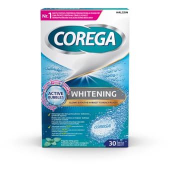 Corega Whitening valgendavad hambaproteeside puhastustabletid N30