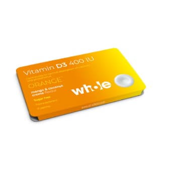 Whole Vitamiin D3 mango- ja kookosemaitselised pastillid 400IU N15