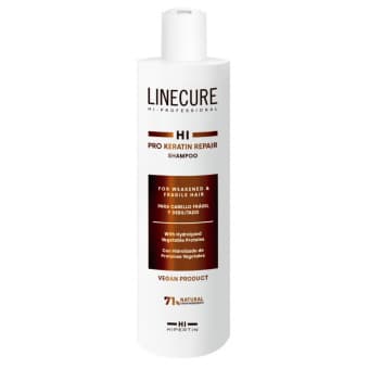 Linecure PRO Keratin-Repair kuivadele ja kahjustunud juustele taastav šampoon 300 ml