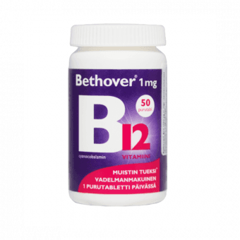 Bethover Vitamiin B12 1mg närimistabletid N50